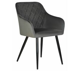 Стул обеденный DOBRIN ROBERT, черные матовые ножки, велюр V108-92 Антрацит, Вариант: черные матовые ножки, велюр V108-92 Антрацит | Интернет магазин мебели и декора LifeDekor