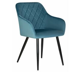 Стул обеденный DOBRIN ROBERT, черные матовые ножки, велюр V108-108 Морская волна, Вариант: черные матовые ножки, велюр V108-108 Морская волна | Интернет магазин мебели и декора LifeDekor