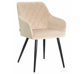 Стул обеденный DOBRIN ROBERT, черные матовые ножки, велюр V108-98 Бежевый, Вариант: черные матовые ножки, велюр V108-98 Бежевый | Интернет магазин мебели и декора LifeDekor