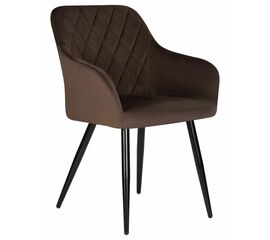 Стул обеденный DOBRIN ROBERT, черные матовые ножки, велюр V108-76 Горький шоколад, Вариант: черные матовые ножки, велюр V108-76 Горький шоколад | Интернет магазин мебели и декора LifeDekor