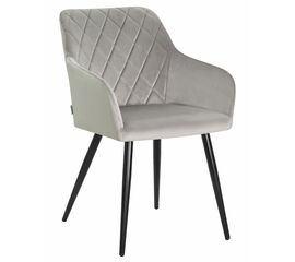 Стул обеденный DOBRIN ROBERT, черные матовые ножки, велюр V108-81 Серый, Вариант: черные матовые ножки, велюр V108-81 Серый | Интернет магазин мебели и декора LifeDekor