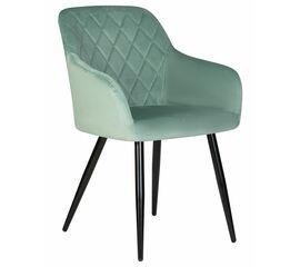 Стул обеденный DOBRIN ROBERT, черные матовые ножки, велюр V108-118 Мятный, Вариант: черные матовые ножки, велюр V108-118 Мятный | Интернет магазин мебели и декора LifeDekor