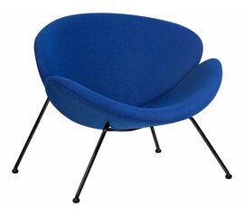 Кресло дизайнерское DOBRIN EMILY, синяя ткань AF6, черное основание, Вариант: синяя ткань AF6, черное основание | Интернет магазин мебели и декора LifeDekor