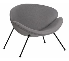 Кресло дизайнерское DOBRIN EMILY, серая ткань AF7, черное основание, Вариант: серая ткань AF7, черное основание | Интернет магазин мебели и декора LifeDekor