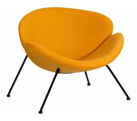 Кресло дизайнерское DOBRIN EMILY, желтая ткань AF13, черное основание, Вариант: желтая ткань AF13, черное основание | Интернет магазин мебели и декора LifeDekor