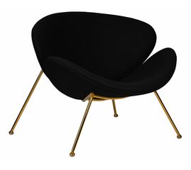 Кресло дизайнерское DOBRIN EMILY, черный ткань AF9, золотое основание, Вариант: черный ткань AF9, золотое основание | Интернет магазин мебели и декора LifeDekor