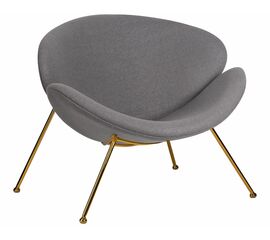 Кресло дизайнерское DOBRIN EMILY, серая ткань AF7, золотое основание, Вариант: серая ткань AF7, золотое основание | Интернет магазин мебели и декора LifeDekor