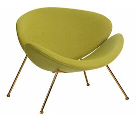 Кресло дизайнерское DOBRIN EMILY, светло-зеленая ткань AF3, золотое основание, Вариант: светло-зеленая ткань AF3, золотое основание | Интернет магазин мебели и декора LifeDekor
