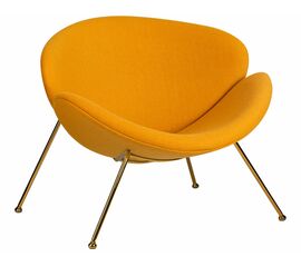 Кресло дизайнерское DOBRIN EMILY, желтая ткань AF13, золотое основание, Вариант: желтая ткань AF13, золотое основание | Интернет магазин мебели и декора LifeDekor