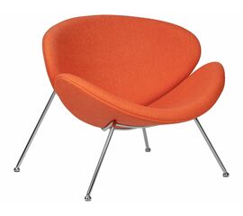 Кресло дизайнерское DOBRIN EMILY, оранжевая ткань AF, хромированная сталь, Вариант: оранжевая ткань AF, хромированная сталь | Интернет магазин мебели и декора LifeDekor
