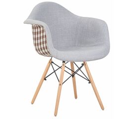 Стул обеденный DOBRIN DAW MONICA, ножки светлый бук, сиденье 009 коричневая клетка, бежевая ткань, Вариант: ножки светлый бук, сиденье 009 коричневая клетка, бежевая ткань | Интернет магазин мебели и декора LifeDekor