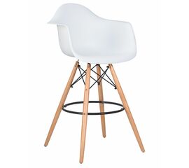 Стул барный DOBRIN DAW BAR, ножки светлый бук, цвет белый, Вариант: ножки светлый бук, цвет белый | Интернет магазин мебели и декора LifeDekor