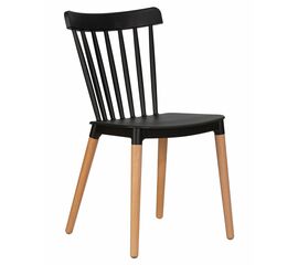 Стул обеденный DOBRIN THEO, ножки светлый бук, цвет черный (B-03), Вариант: ножки светлый бук, цвет чёрный (B-03) | Интернет магазин мебели и декора LifeDekor