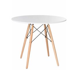 Стол обеденный DOBRIN CHELSEA`90, ножки светлый бук, цвет белый, Вариант: ножки светлый бук, цвет белый | Интернет магазин мебели и декора LifeDekor