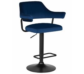 Стул барный DOBRIN CHARLY BLACK, синий велюр (MJ9-117), Вариант: синий велюр (MJ9-117) | Интернет магазин мебели и декора LifeDekor