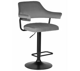 Стул барный DOBRIN CHARLY BLACK, серый велюр (MJ9-75), Вариант: серый велюр (MJ9-75) | Интернет магазин мебели и декора LifeDekor