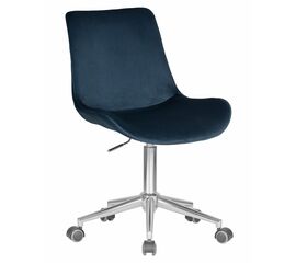 Кресло офисное DOBRIN DORA, синий велюр (1922-20), хромированная сталь, Вариант: синий велюр (1922-20), хромированная сталь | Интернет магазин мебели и декора LifeDekor