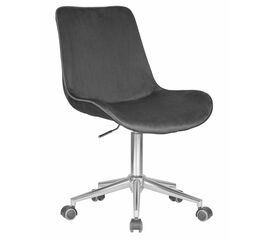 Кресло офисное DOBRIN DORA, серый велюр (1922-19), хромированная сталь, Вариант: серый велюр (1922-19), хромированная сталь | Интернет магазин мебели и декора LifeDekor