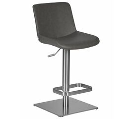 Стул барный DOBRIN ALDO, серый PU YP4, основание из нержавеющей стали, Вариант: серый PU YP4, основание из нержавеющей стали | Интернет магазин мебели и декора LifeDekor