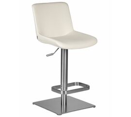 Стул барный DOBRIN ALDO, белый PU P23, основание из нержавеющей стали, Вариант: белый PU P23, основание из нержавеющей стали | Интернет магазин мебели и декора LifeDekor