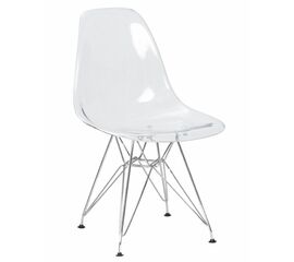 Стул обеденный DOBRIN DSR CASPER, ножки хром, цвет прозрачный, Вариант: ножки хром, цвет прозрачный | Интернет магазин мебели и декора LifeDekor