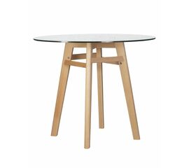 Стол обеденный DOBRIN HENRY`90 GLASS, столешница стекло, деревянное основание, Вариант: столешница стекло, деревянное основание | Интернет магазин мебели и декора LifeDekor