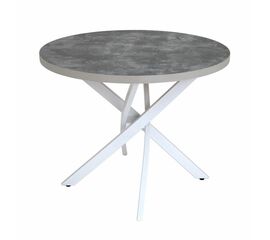 Стол круглый "Шип-32" ноги белые (пластикТерра графит 1426/ЛДСП 32 мм/кромка серый) | Интернет магазин мебели и декора LifeDekor