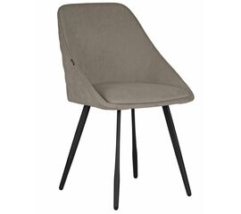 Стул обеденный DOBRIN STELLA, ЭМАЛЬ ЧЕРНЫЙ МУАР велюр Catania Cocoa | Интернет магазин мебели и декора LifeDekor