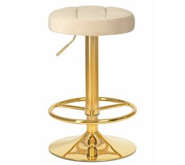 Табурет барный DOBRIN BRUNO GOLD, бежевый велюр (MJ9-10), Вариант: бежевый велюр (MJ9-10) | Интернет магазин мебели и декора LifeDekor