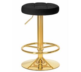 Табурет барный DOBRIN BRUNO GOLD, черный велюр (MJ9-101), Вариант: черный велюр (MJ9-101) | Интернет магазин мебели и декора LifeDekor