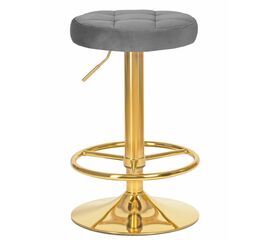 Табурет барный DOBRIN BRUNO GOLD, серый велюр (MJ9-75), Вариант: серый велюр (MJ9-75) | Интернет магазин мебели и декора LifeDekor