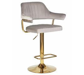 Стул барный DOBRIN CHARLY GOLD, серый велюр (MJ9-75), Вариант: серый велюр (MJ9-75) | Интернет магазин мебели и декора LifeDekor