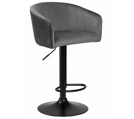 Стул барный DOBRIN DARCY BLACK, серый велюр (1922-19), Вариант: серый велюр (1922-19) | Интернет магазин мебели и декора LifeDekor