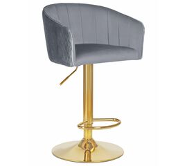 Стул барный DOBRIN DARCY GOLD, серый велюр (1922-19), Вариант: серый велюр (1922-19) | Интернет магазин мебели и декора LifeDekor