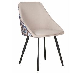 Стул обеденный DOBRIN MARKUS, ЭМАЛЬ ЧЕРНЫЙ МУАР ткань Candy Silver+Escada Ocean | Интернет магазин мебели и декора LifeDekor
