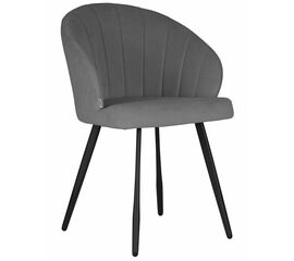 Стул обеденный DOBRIN NAOMI, ЭМАЛЬ ЧЕРНЫЙ МУАР велюр Catania Stone | Интернет магазин мебели и декора LifeDekor