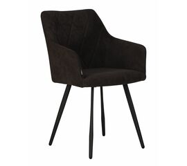 Стул обеденный DOBRIN ROBY, ЭМАЛЬ ЧЕРНЫЙ МУАР велюр Catania Espresso | Интернет магазин мебели и декора LifeDekor