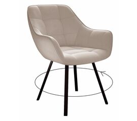 Стул DikLine 252 М поворотный, B03 BEIGE, ножки черные | Интернет магазин мебели и декора LifeDekor