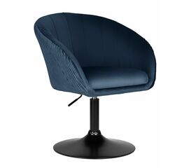 Кресло дизайнерское DOBRIN EDISON BLACK, синий велюр (1922-20), Вариант: синий велюр (1922-20) | Интернет магазин мебели и декора LifeDekor