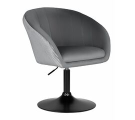 Кресло дизайнерское DOBRIN EDISON BLACK, серый велюр (1922-19), Вариант: серый велюр (1922-19) | Интернет магазин мебели и декора LifeDekor