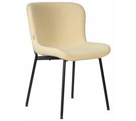 Стул обеденный DOBRIN MILO, черные ножки, кремовый букле (UF992-02), Вариант: черные ножки, кремовый букле (UF992-02) | Интернет магазин мебели и декора LifeDekor