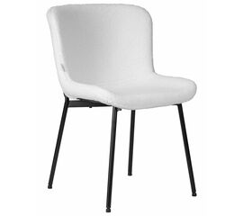 Стул обеденный DOBRIN MILO, черные ножки, белый букле (UF992-01), Вариант: черные ножки, белый букле (UF992-01) | Интернет магазин мебели и декора LifeDekor