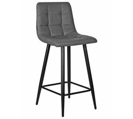 Стул полубарный DOBRIN OLIVIA, черные матовые ножки, серая антрацитовая винтажная экокожа (RU-08), Вариант: черные матовые ножки, серая антрацитовая винтажная экокожа (RU-08) | Интернет магазин мебели и декора LifeDekor