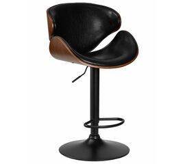Стул барный DOBRIN KARTER BLACK, коричневый орех дерево (BWW), черный PU, Вариант: коричневый орех дерево (BWW), черный PU | Интернет магазин мебели и декора LifeDekor