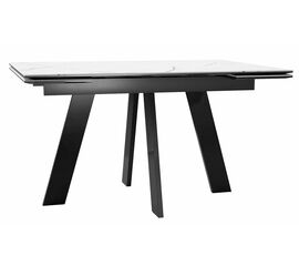 Стол DikLine SKM140 Керамика Белый мрамор/подстолье черное/опоры черные (2 уп.) | Интернет магазин мебели и декора LifeDekor