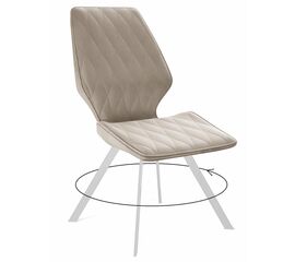 Стул DikLine 243 B03 BEIGE поворотный/ ножки белые | Интернет магазин мебели и декора LifeDekor