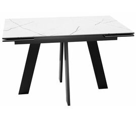 Стол DikLine SKM120 Керамика Белый мрамор/подстолье черное/опоры черные (2 уп.) | Интернет магазин мебели и декора LifeDekor