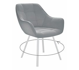 Стул DikLine 252 М поворотный, B22 GREY, ножки белые | Интернет магазин мебели и декора LifeDekor