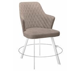 Стул DikLine 245 поворотный, К4 капучино, ножки белые | Интернет магазин мебели и декора LifeDekor