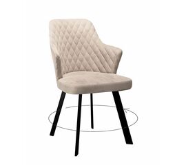 Стул DikLine 245 поворотный, C103 крем, ножки черные | Интернет магазин мебели и декора LifeDekor